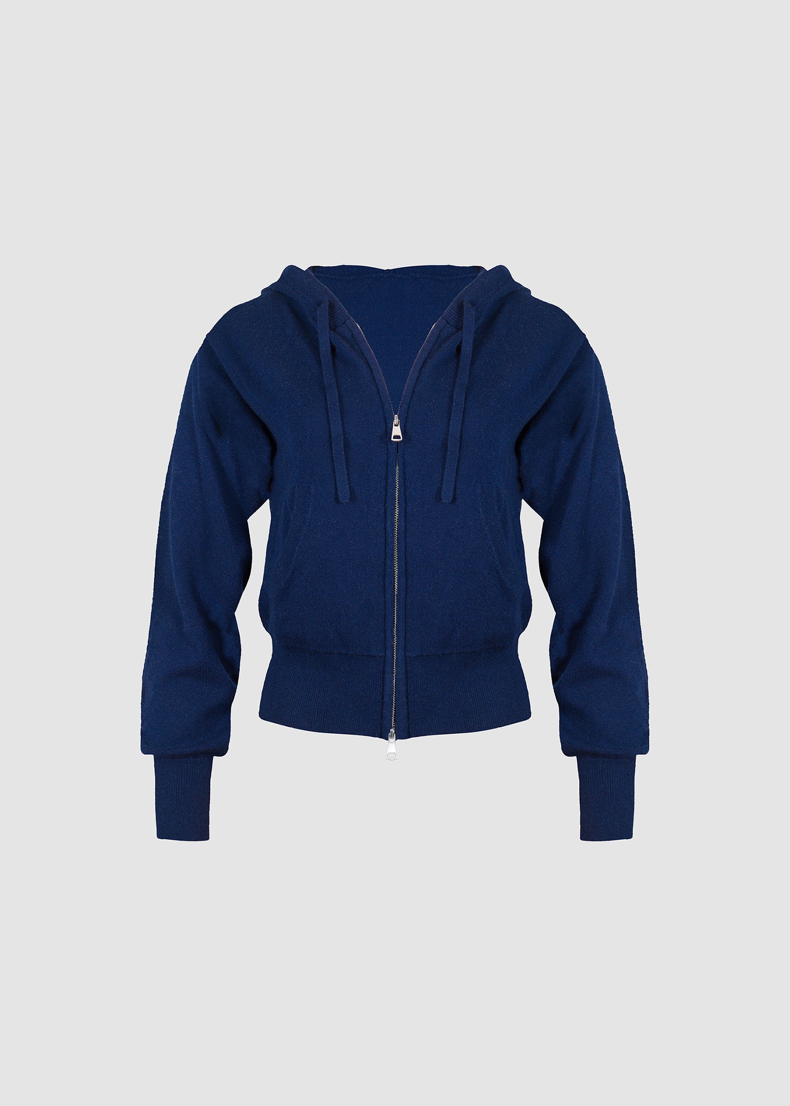 Cashmere Hoodie Jacket in Dark Navy – ZODIAQUE STUDIOS