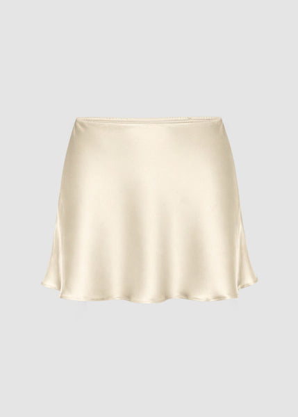 Aura Silk Skirt Ivory – ZODIAQUE STUDIOS